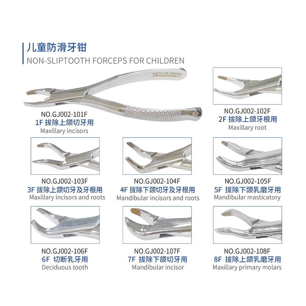 Non-slip tooth forceps for children, Dental Instrument